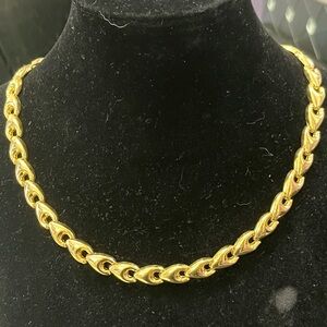 18k Gold Technibond Bold Stampato Link polished mirrored vintage Necklace HSN